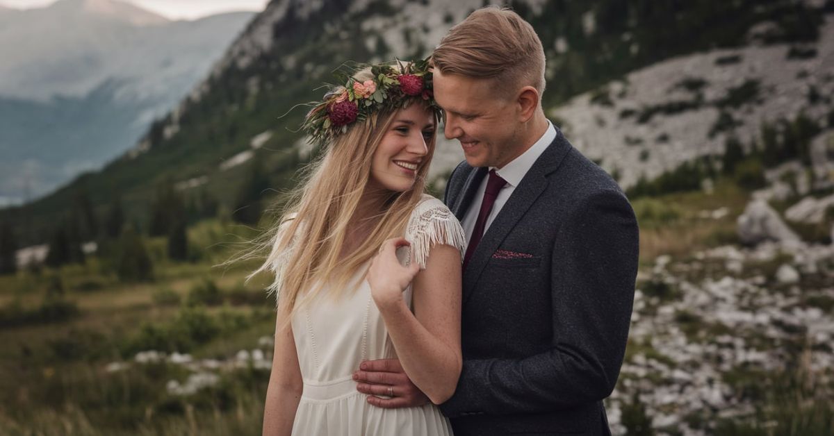 Dressed Up Mountain Summer Engagement Photos